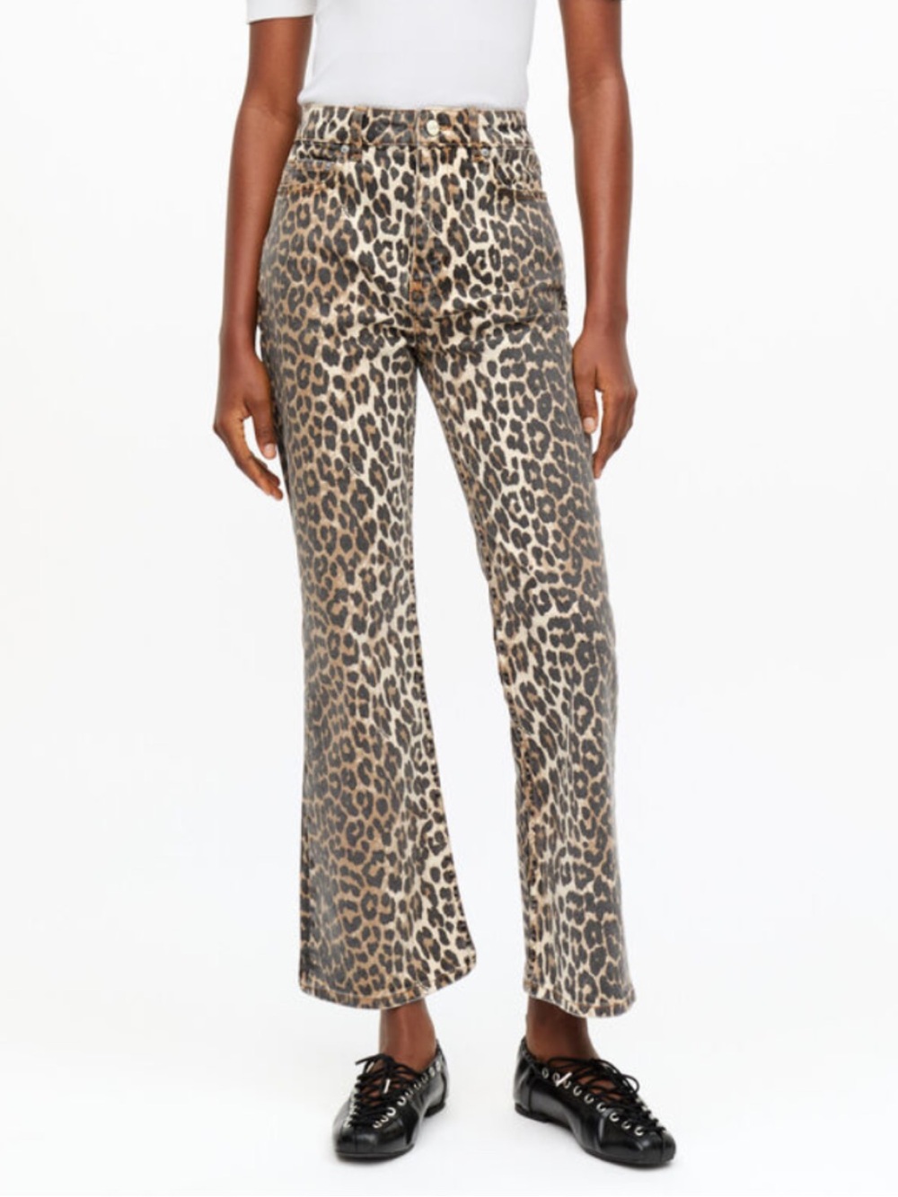 Ganni Leopard Betzy Jeans